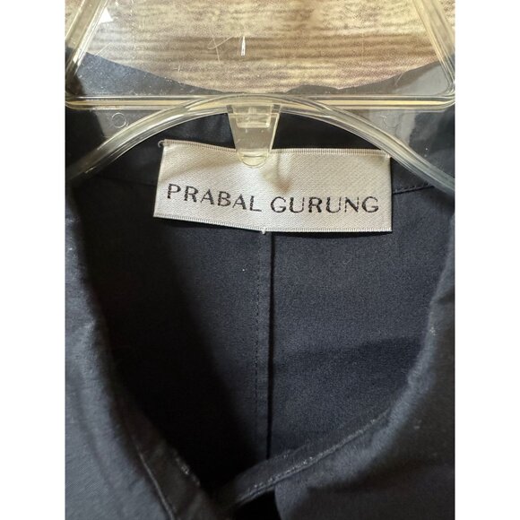 Prabal Gurung Flared Shirt Dress Black Button-Up Size 6 100% Cotton Classic - Picture 5 of 7